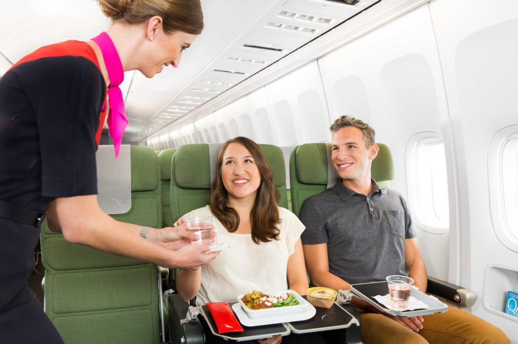 Qantas' new economy dining experience. 