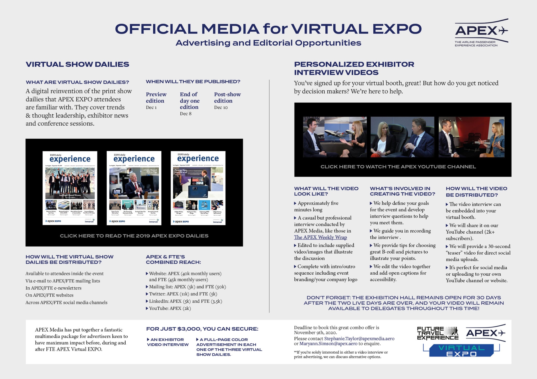 APEX Media Announces Plans for FTE APEX Virtual Expo - APEX