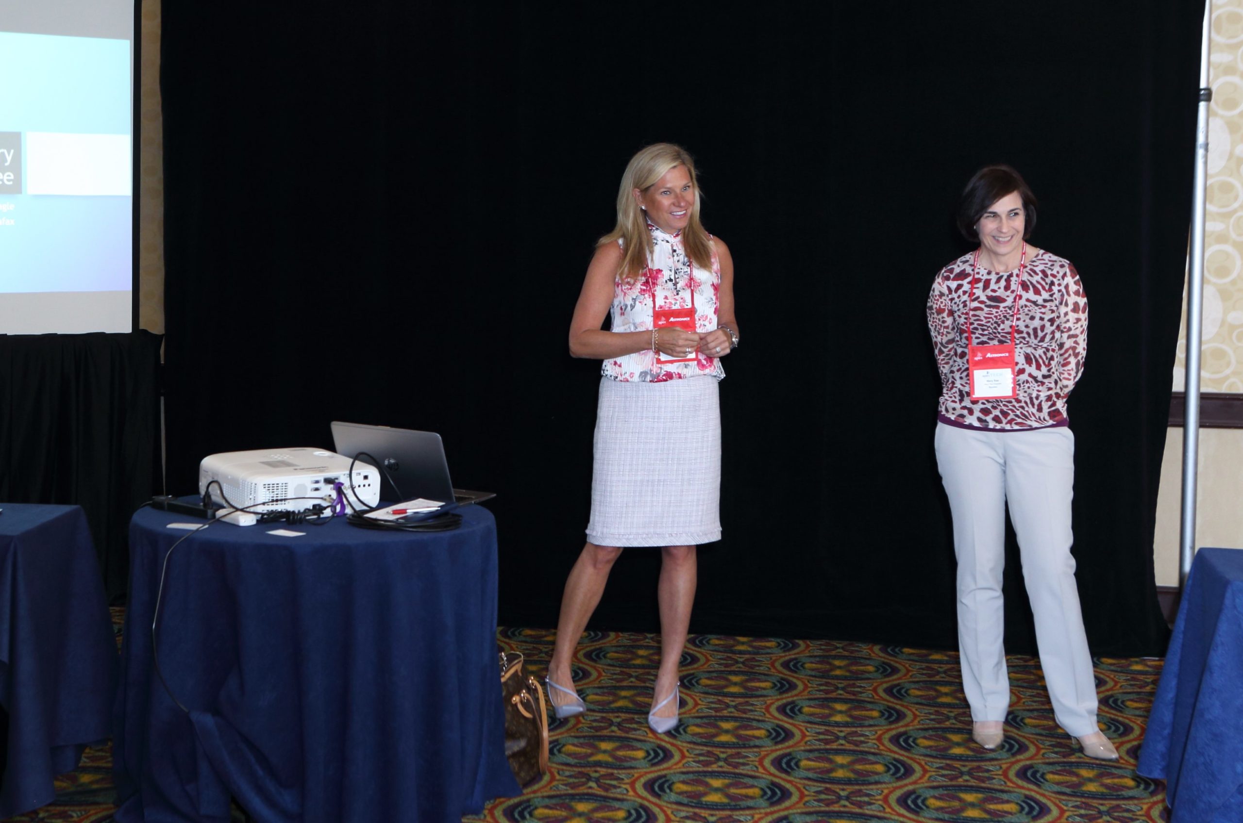Pictured left to right: Kimberly Creaven, VP of Global Advertising, Sponsorships and Advertising at Global Eagle and chair of ARC; and Mary Rae, media sales director, US at Spafax and ARC member.