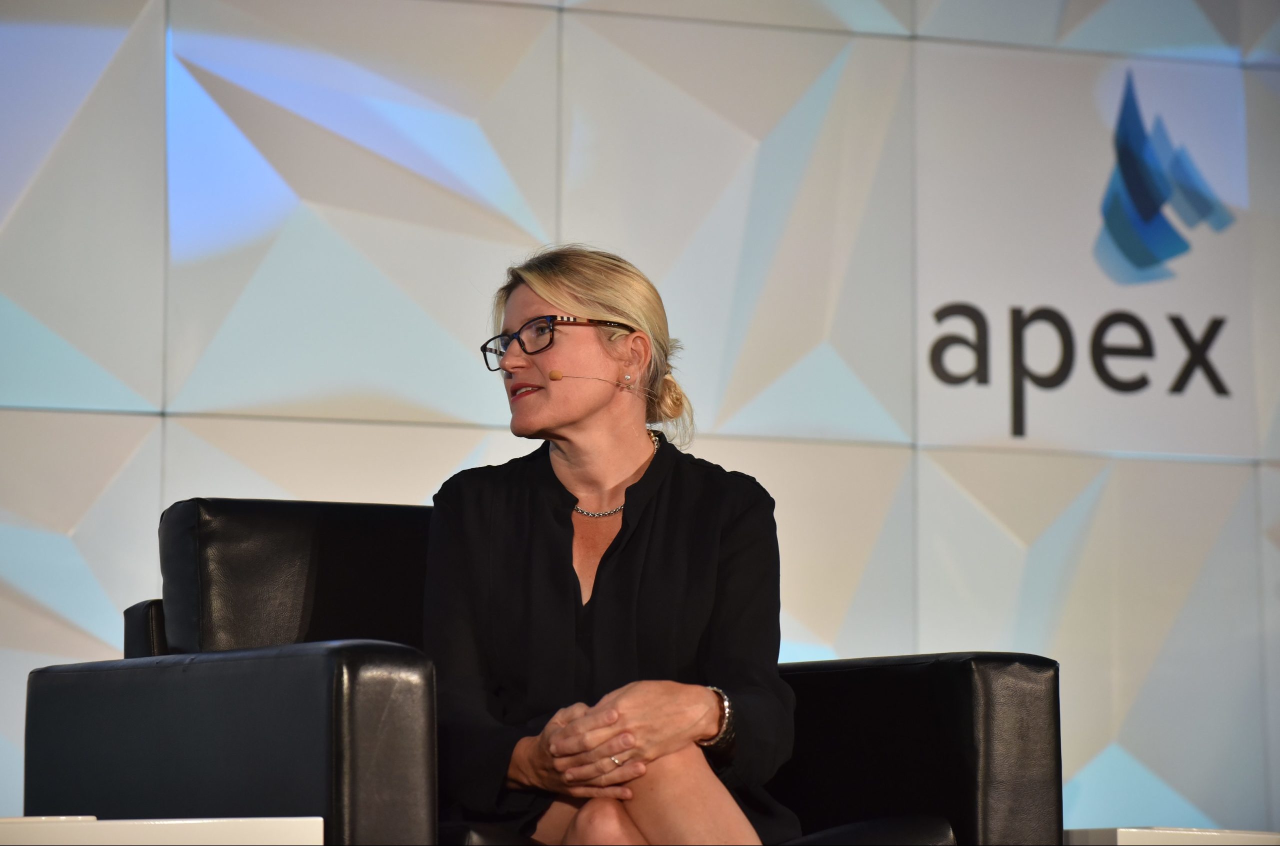 JetBlue president and CEO Joanna Geraghty onstage at APEX EXPO 2019
