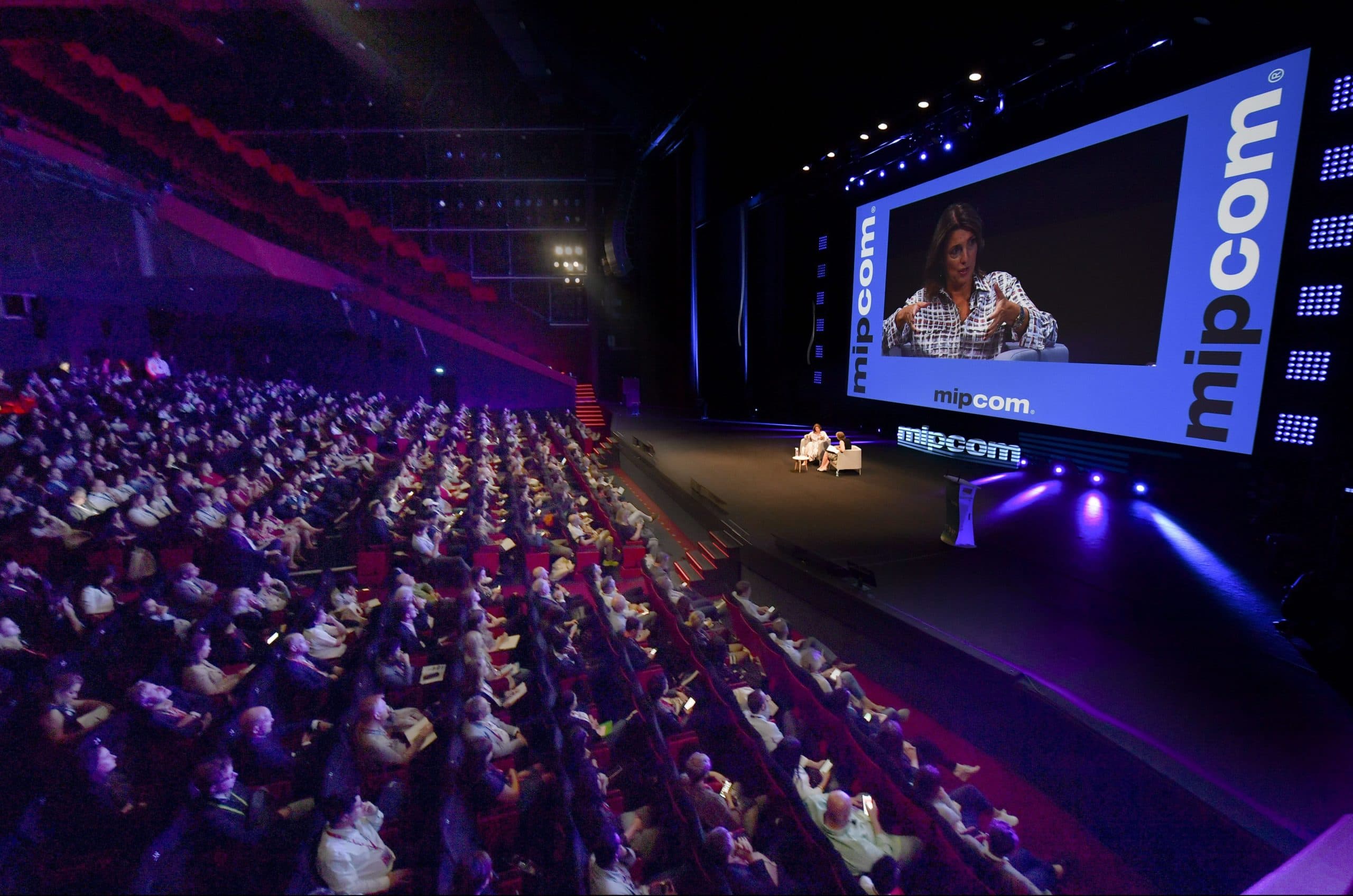 Carolyn McCall, chief executive of ITV, during a keynote presentation at MIPCOM 2018. Image via MIPCOM